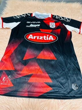 Men’s Black & Red Geometric Soccer Jersey